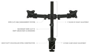 Mount-IT - Dual Monitor Clamp Stand up to 27" � Black