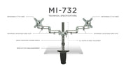 Mount-IT - Dual Monitor Clamp with Gas Spring Arms up to 27" � Silver