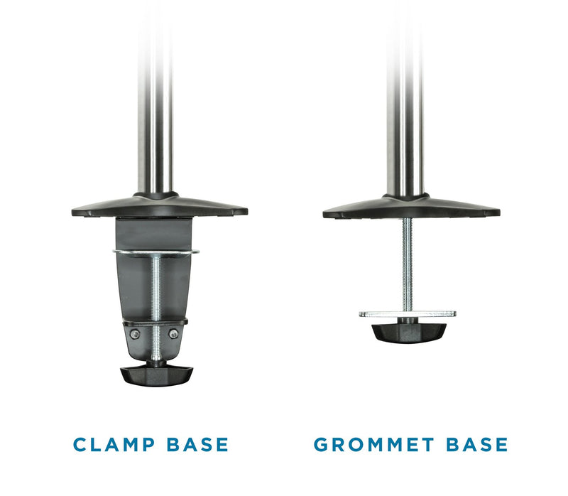 Mount-IT - Dual Monitor Clamp with Gas Spring Arms up to 27" � Silver