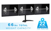 Mount-IT - Triple Monitor Stand up to 27" � Black