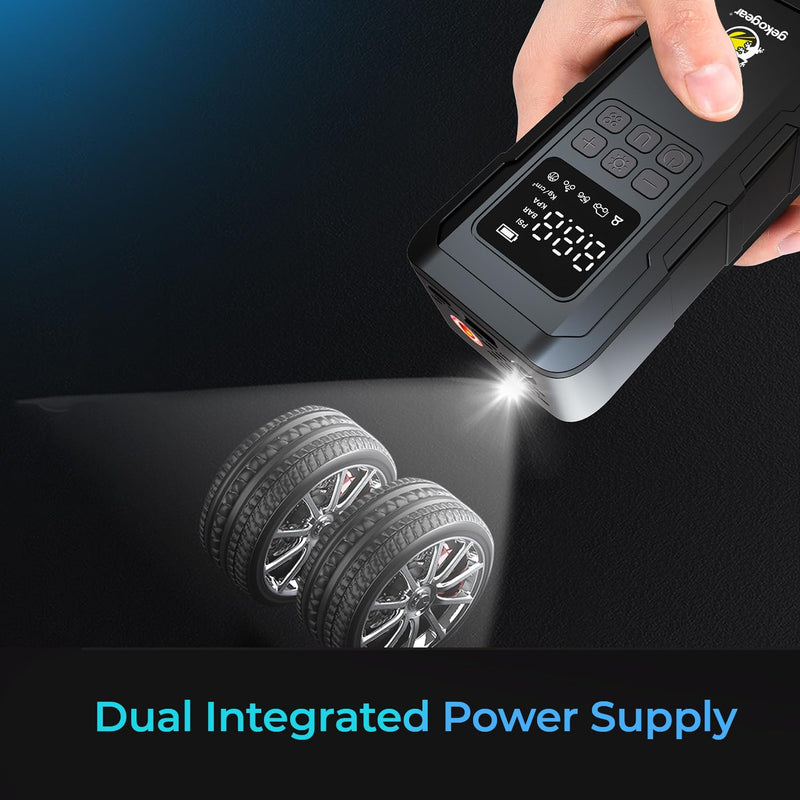 myGEKOgear - AirFlux 100 Portable Tire Pump with Battery � Black