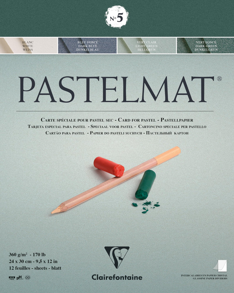 Clairefontaine - Pastelmat Pad N°5 360g  Assorted  12 Sheets 9.4x11.8in