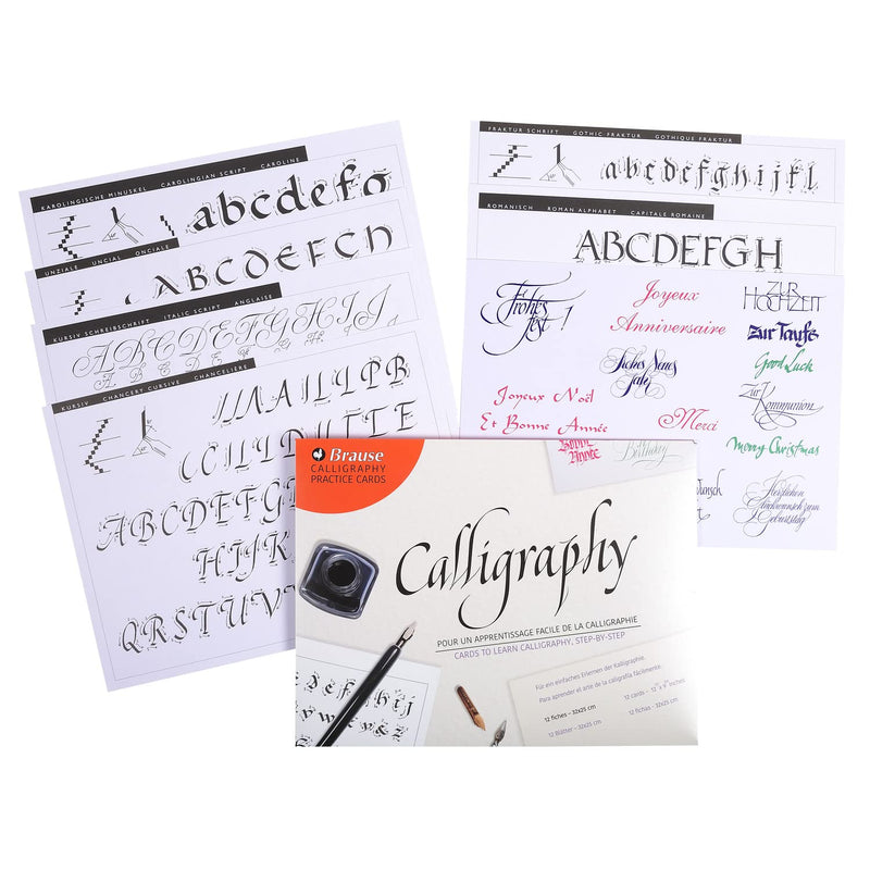 Clairefontaine - Book: Introduction To Calligraphy - 10 Cards-9 Lettering Styles (12.6x9.8in)