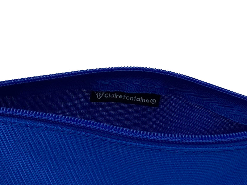 Clairefontaine - Round Pencil Case - 600 Deniers Polyester - Blue (2.75x8.7in)
