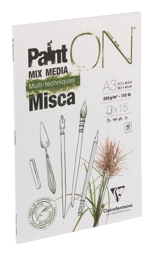 Clairefontaine - Paint'On Misca Glued Drawing pad A3 15S 250g/M²