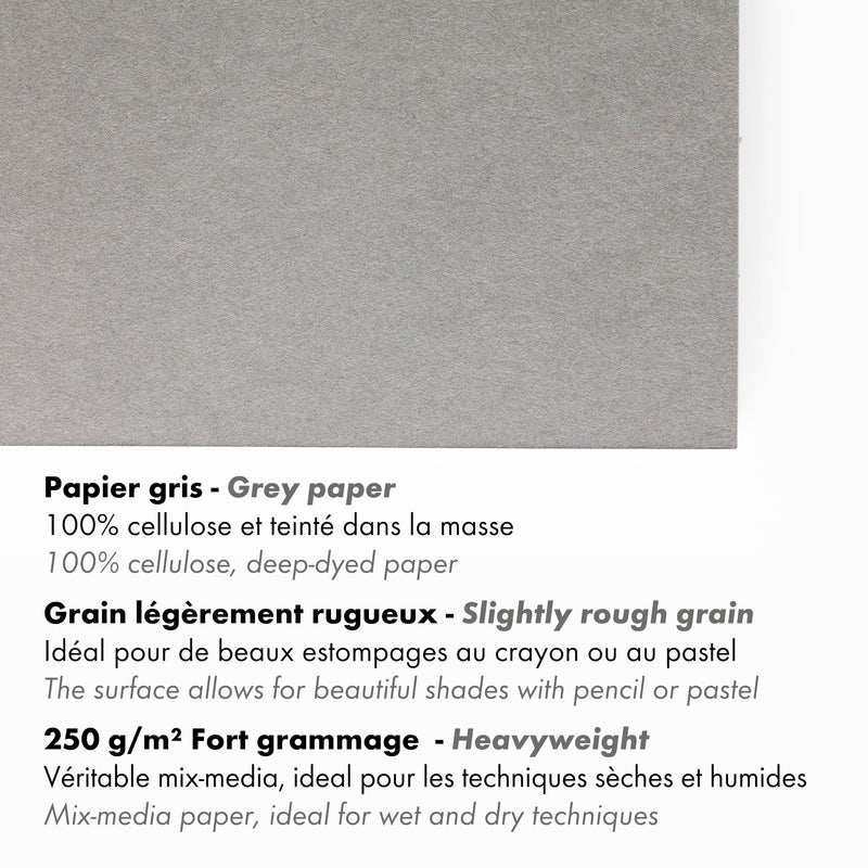 Clairefontaine - Painting on Gray A5 250g  30S 14.8x21cm