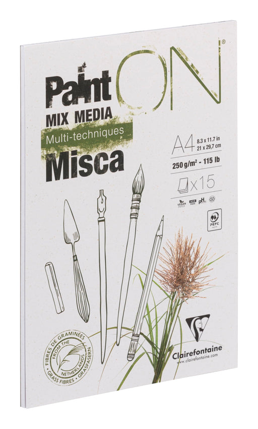 Clairefontaine - Paint'On Misca Glued Drawing pad A4 15S 250g/M²