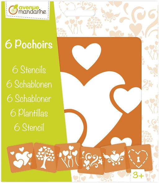 Clairefontaine - 6 Heart Stencils