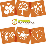 Clairefontaine - 6 Heart Stencils