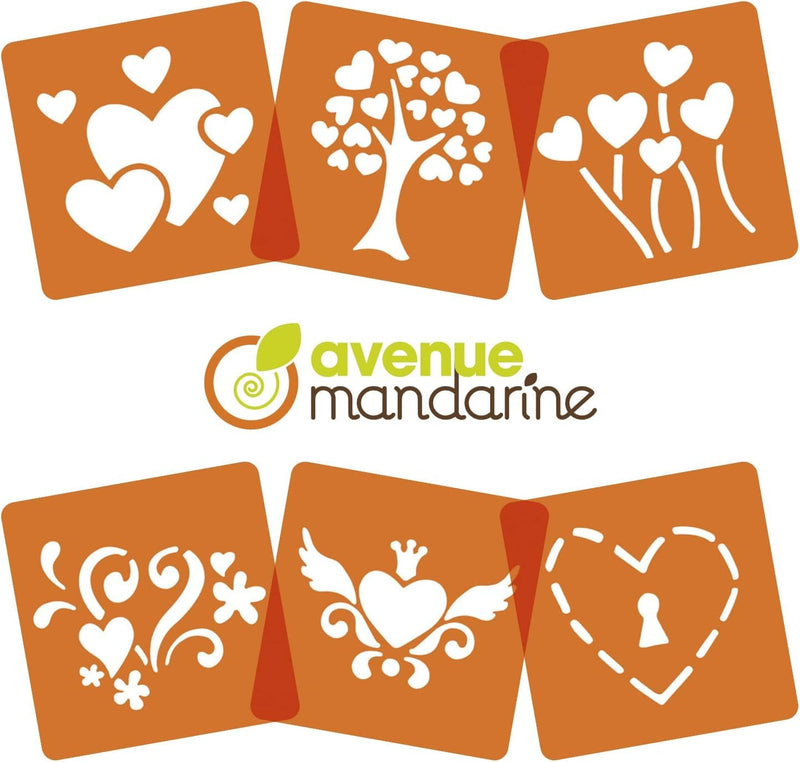 Clairefontaine - 6 Heart Stencils