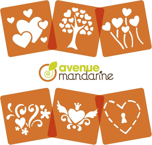 Clairefontaine - 6 Heart Stencils