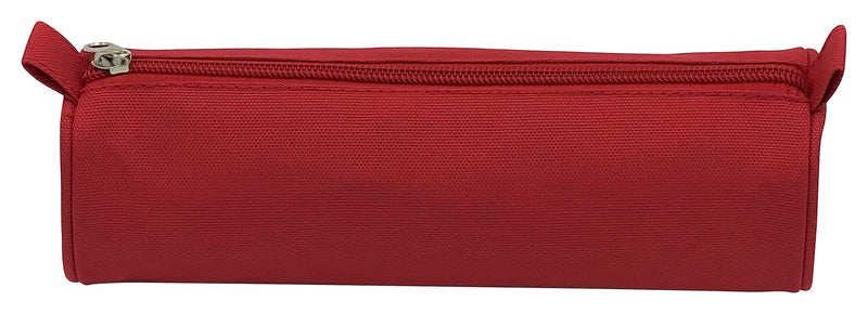 Clairefontaine - Round Pencil Case - 600 Deniers Polyester - Red (2.75x8.7in)
