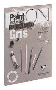 Clairefontaine - Painting on Gray A3 250g  30S 29.7x42cm