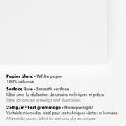 Clairefontaine - Paint'On Smooth white drawing pad A5 25S 250g