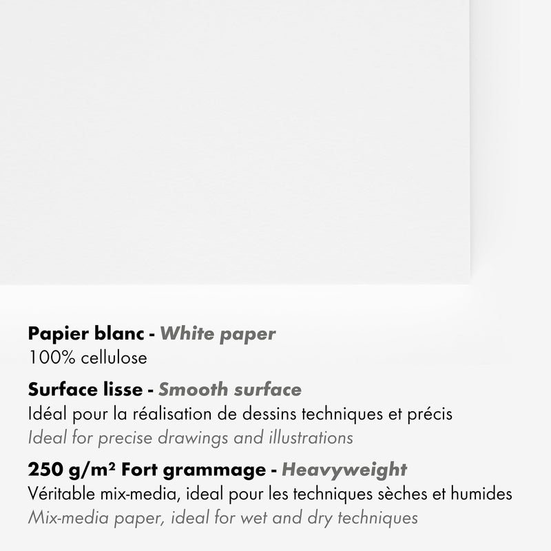 Clairefontaine - Paint'On Smooth white drawing pad A5 25S 250g