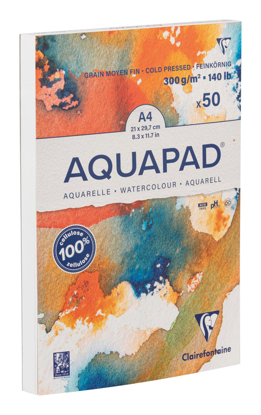 Clairefontaine - Goldline Aqua 300G Medium Fine Grit A4 50Sh White