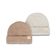 7AM - Beanie - Fuzzy - set | Pecan, Ecru - 0-6M