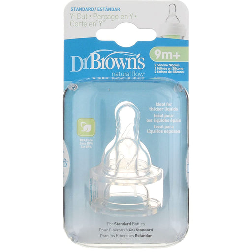 Dr Brown's - Y-Cut Silicone Narrow Nipple, 2-Pack
