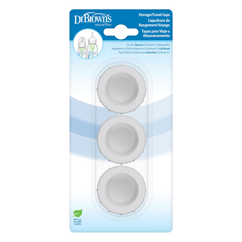 Dr Brown's - Narrow Baby Bottle Storage/Travel Caps, 3-Pack