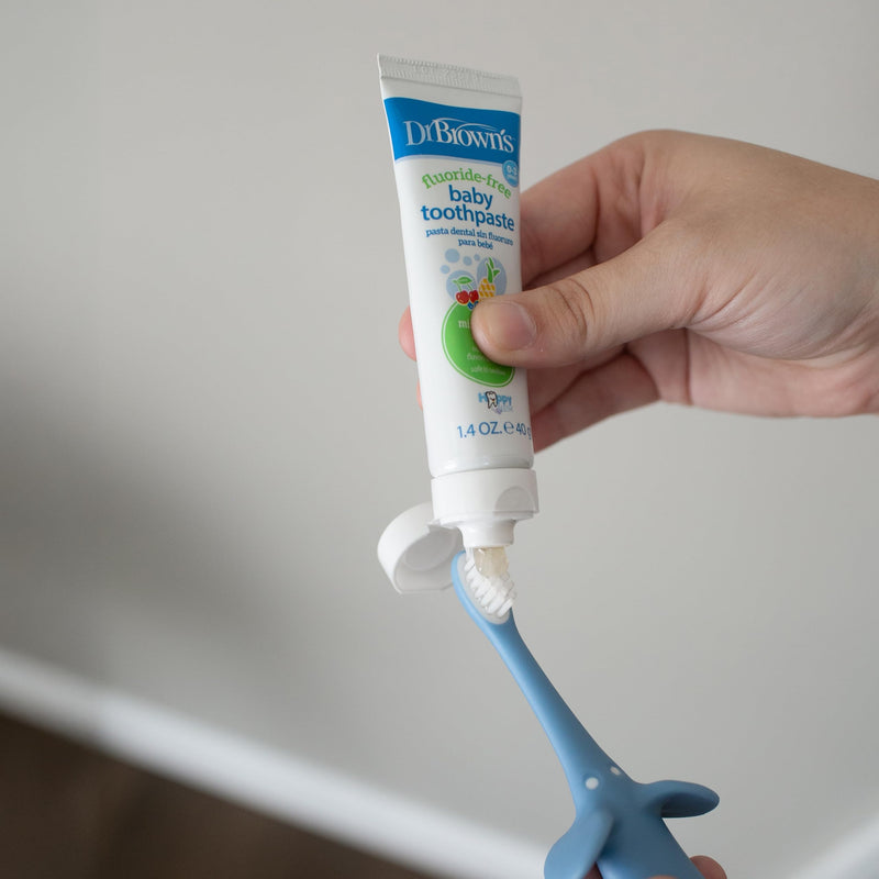 Dr Brown's - Infant-to-Toddler Toothbrush, Elephant, Blue, 1-Pack