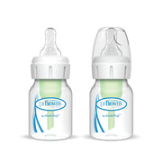 Dr Brown's - 2oz/60mL Narrow Anti-colic Options+ Baby Bottle, Preemie Flow Nipples, 2-Pack