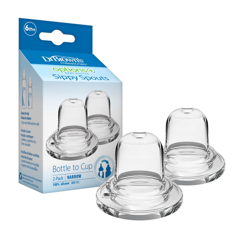 Dr Brown's - Narrow Options+ Silicone Baby Bottle Sippy Spout, 2-Pack