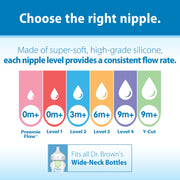 Dr Brown's - Level 3 Silicone Wide-Neck Nipple, 6-Pack WEB