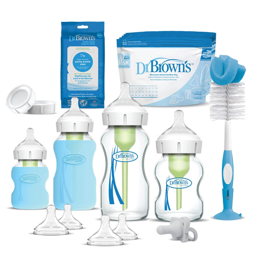 Dr Brown's - Wide-Neck Anti-colic Options+ Glass Baby Bottle Starter Set