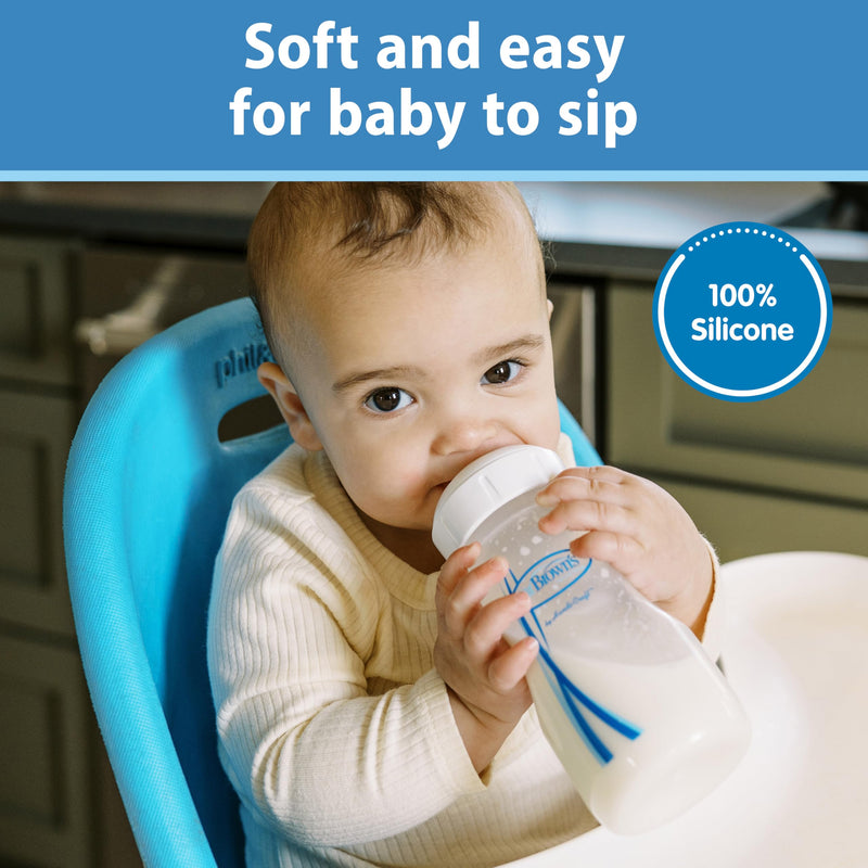 Dr Brown's - Wide-Neck Options+ Silicone Baby Bottle Sippy Spout, 2-Pack
