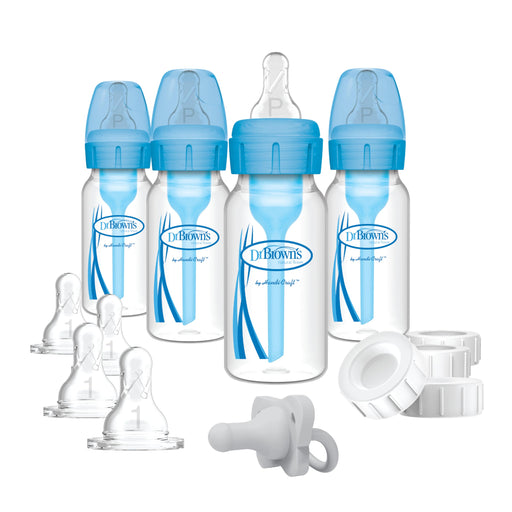 Dr Brown's - 4 oz/120 mL Options+ Narrow Breast to Bottle Slow Flow Set, Blue