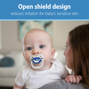 Dr Brown's - Advantage Pacifier, Stage 1, Blue Sunrise and Glow in the Dark Blue Ocean, 4-Pack