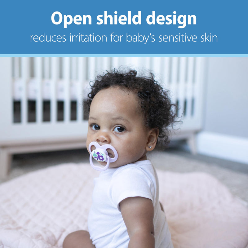 Dr Brown's - Advantage Pacifier, Stage 2, Scooter Squirrel and Glow in the Dark Purple Nature, 4-Pack