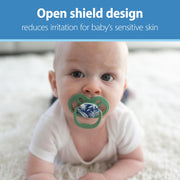 Dr Brown's - Advantage Pacifier, Stage 2, Skateboard Snail and Glow in the Dark Blue Nature, 4-Pack