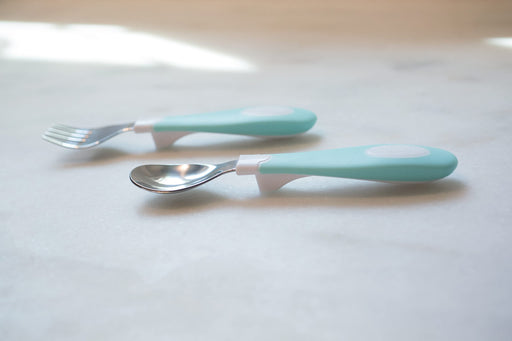 Dr Brown's - Soft Grip Spoon & Fork Set, Teal