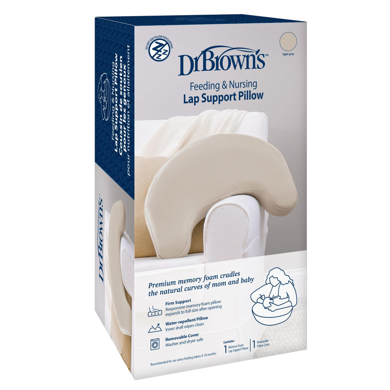 Dr Brown's - Feeding & Nursing Lap Support Pillow with Cover, Light Gray