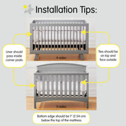 BreathableBaby - Classic Mesh Liner, 11", Classic Mesh, 3 Mm Thick | Owl Fun Gray - Neutral