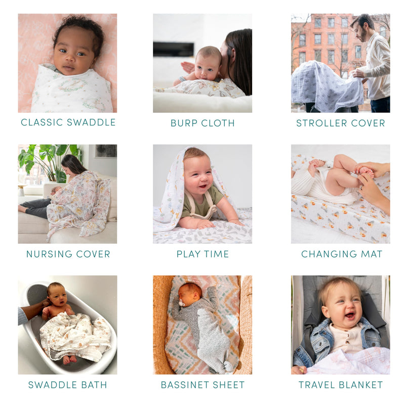 aden + anais - Silky Soft Swaddles | Natural Woodland - Neutral