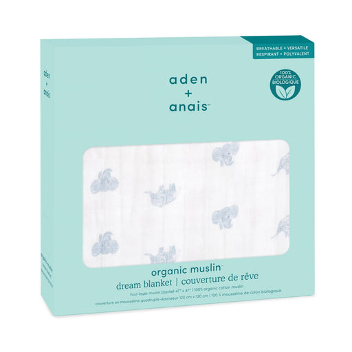 aden + anais - Organic Dream Blanket | Animal Kingdom-Hello Elephants - Neutral