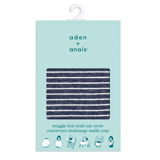 aden + anais - Snuggle Knit Multi-Use Cover | Navy Stripe - Neutral