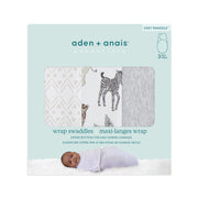 aden + anais - Easy Swaddle Wraps - Cotton | Toile - Neutral - 0-3M