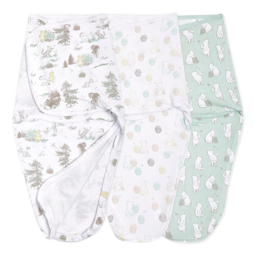 aden + anais - Easy Swaddle Wraps - Cotton | Winnie The Pooh - Neutral - 0-3M
