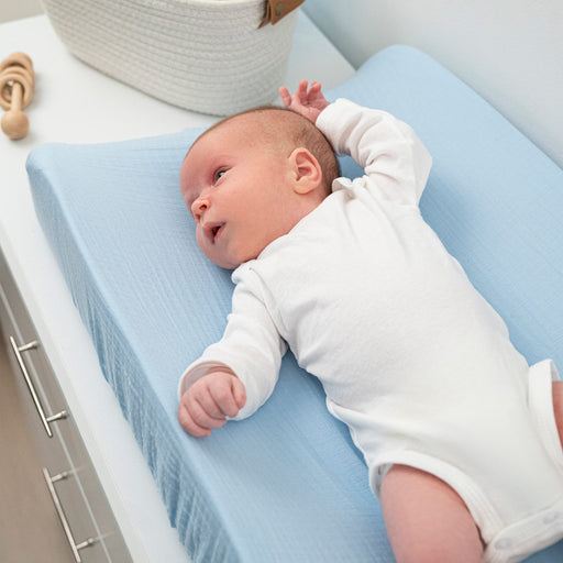 aden + anais - Muslin Changing Pad Cover | Blue - Boy