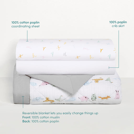 aden + anais - 3Pc Bedding Set | Alphabet Animals - Neutral