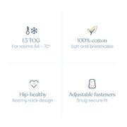 HALO - 100% Cotton Sleepsack Swaddle (TOG 1.5) | Birds - Neutral - Small