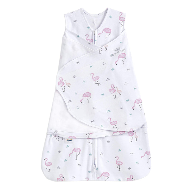 HALO - 100% Cotton Sleepsack Swaddle (TOG 1.5) | Flamingos - Girl - Small
