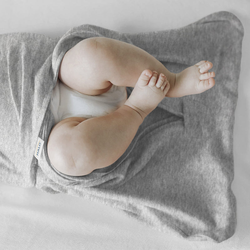 HALO - 100% Cotton Sleepsack Swaddle (TOG 1.5) | Heather Grey - Neutral - Small
