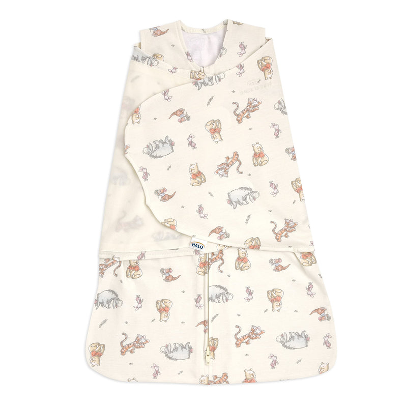 HALO - 100% Cotton Sleepsack Swaddle (1.5 TOG) Disney | Winnie Frolic - Neutral - Small
