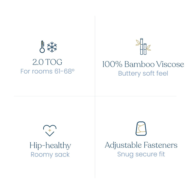 HALO - Sleepsack Swaddle Super Soft Bamboo (3.0 TOG) Box | Oat - Neutral - Small