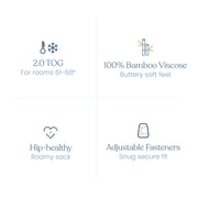 HALO - Sleepsack Swaddle Super Soft Bamboo (3.0 TOG) Box | Blue Fog - Boy -born