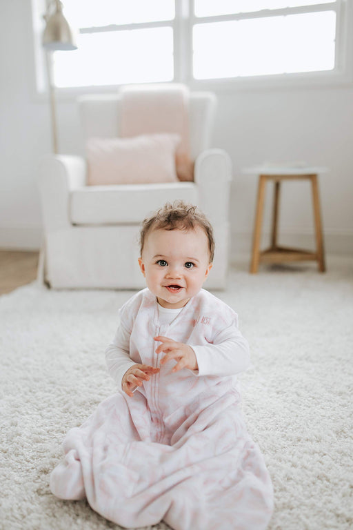 HALO - Micro Fleece Sleepsack Wearable Blanket (1.0 TOG) | Pink Pine Leaves - Girl - Small